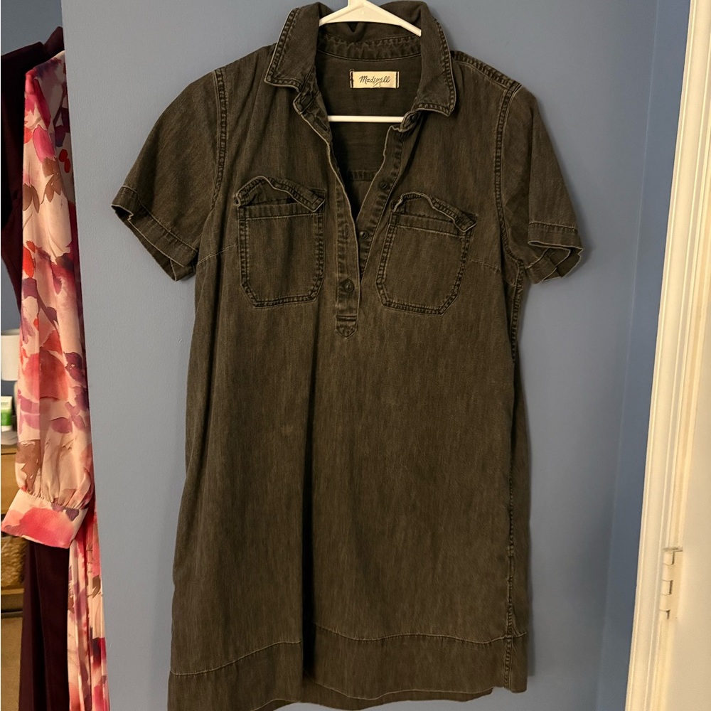 Madewell Black Denim Mini Shift Dress